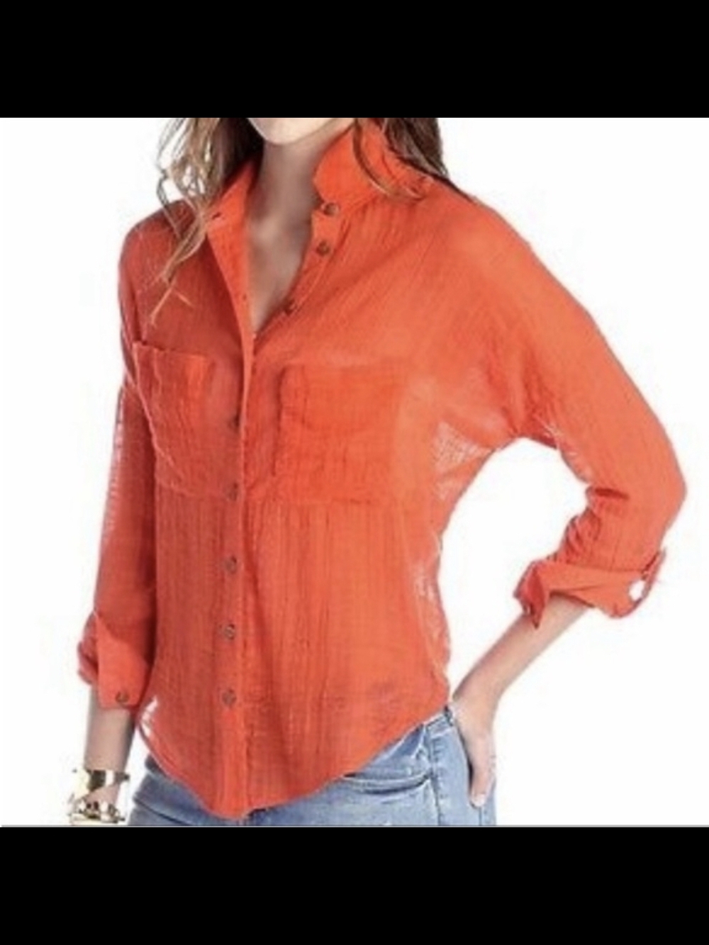Free People  Lightweight Button-Down Shirt - XS. FP Beach